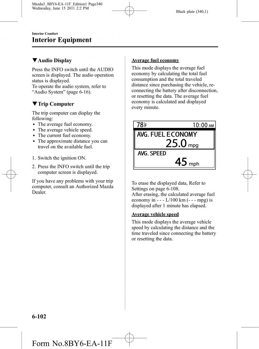 Mazda 3 II 2 owners manual / page 340