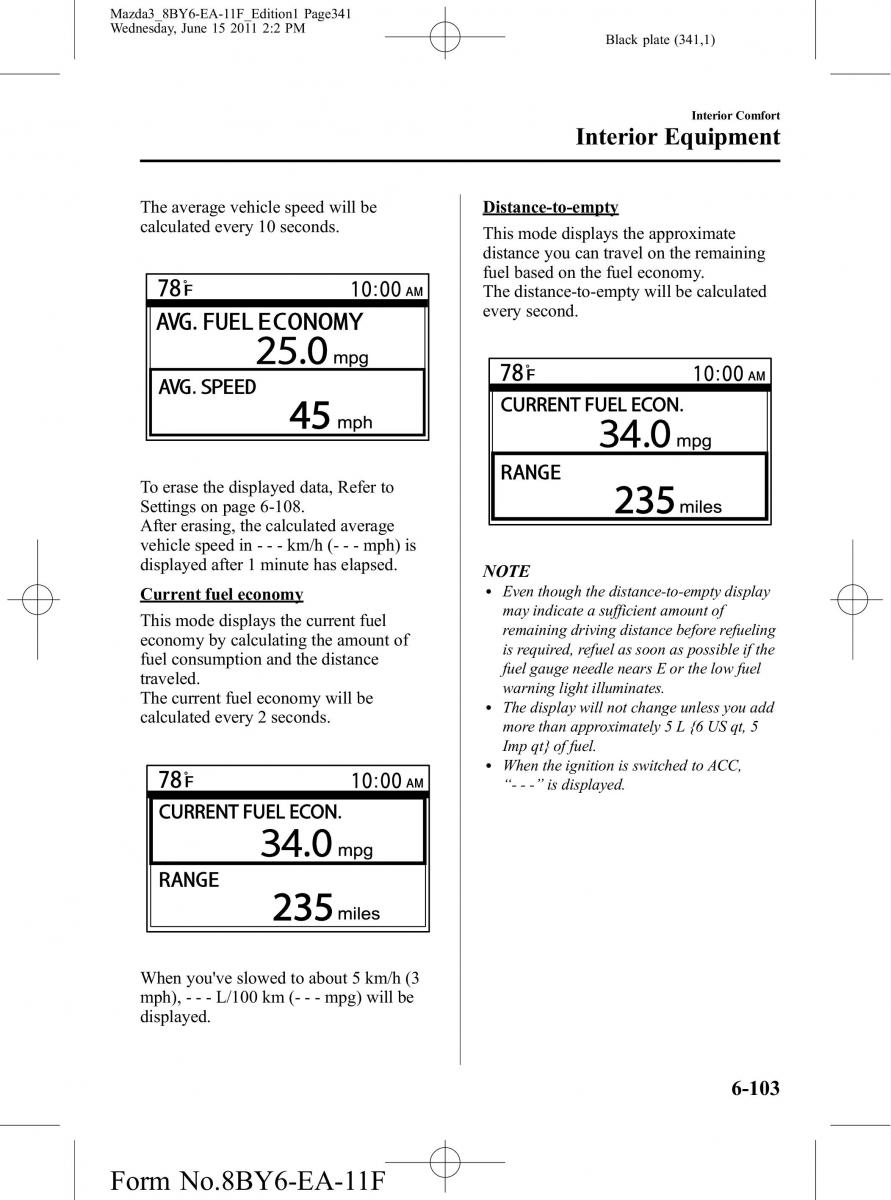 Mazda 3 II 2 owners manual / page 341