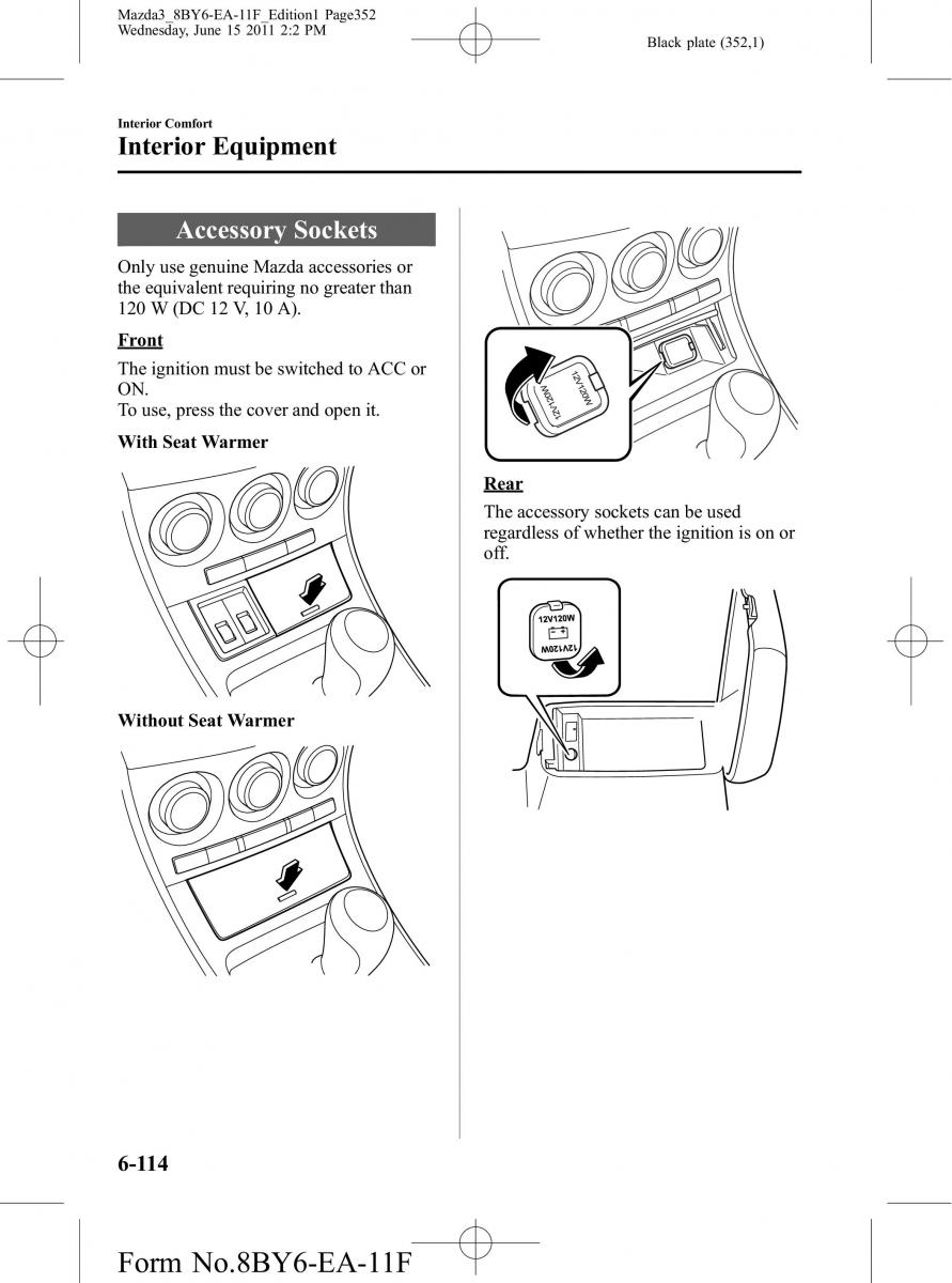 Mazda 3 II 2 owners manual / page 352