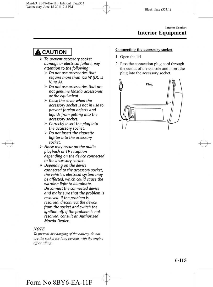 Mazda 3 II 2 owners manual / page 353