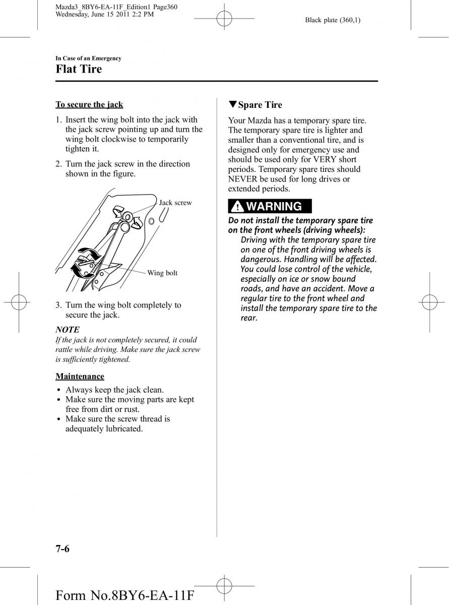 Mazda 3 II 2 owners manual / page 360