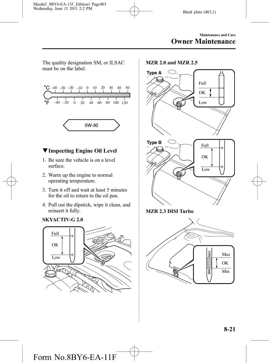 Mazda 3 II 2 owners manual / page 403