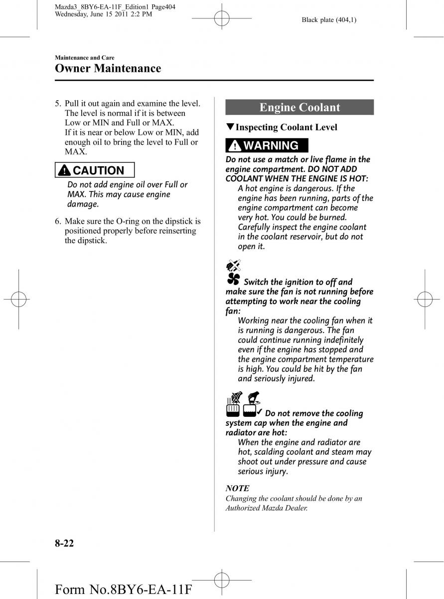 Mazda 3 II 2 owners manual / page 404