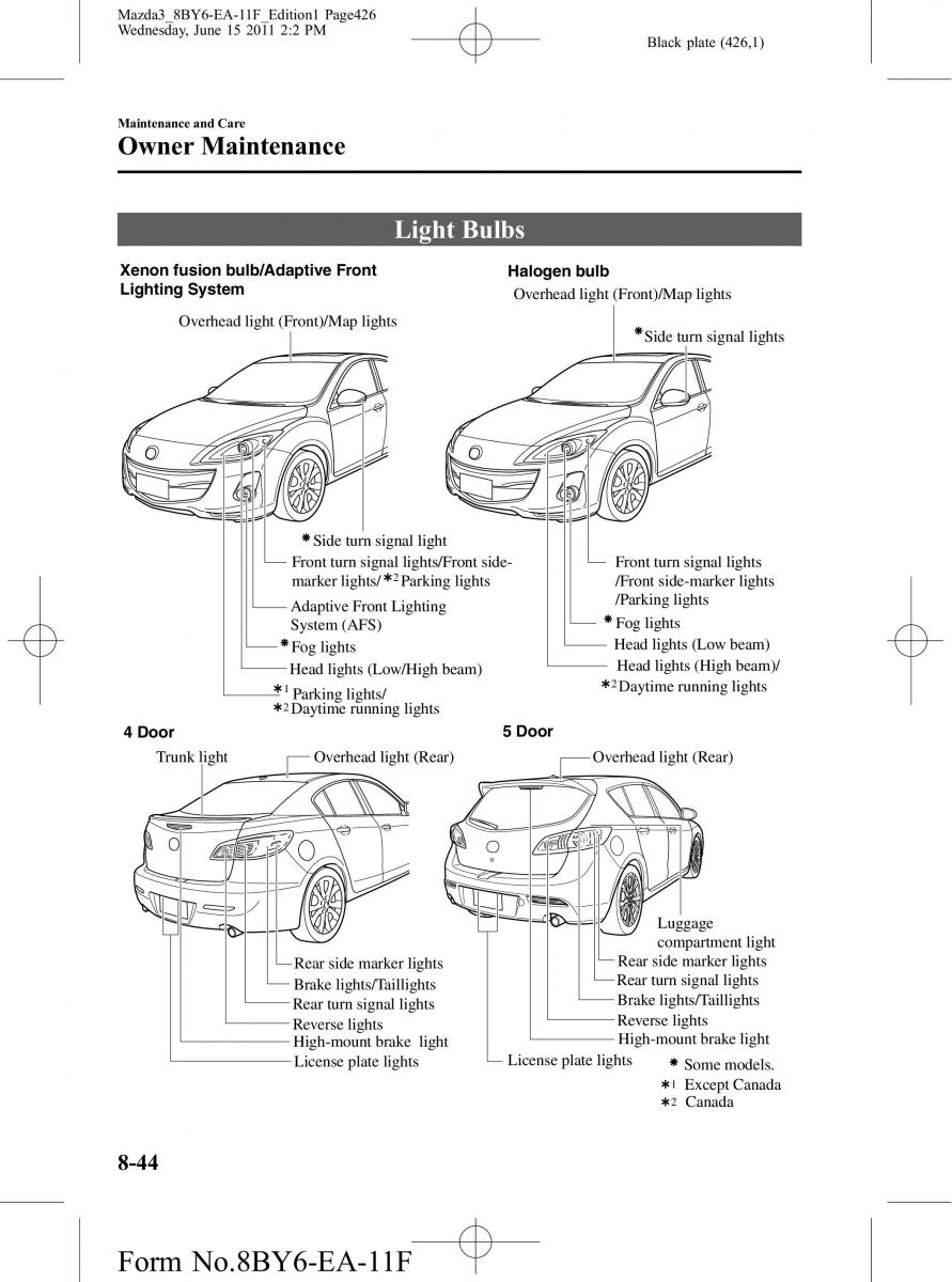 Mazda 3 II 2 owners manual / page 426