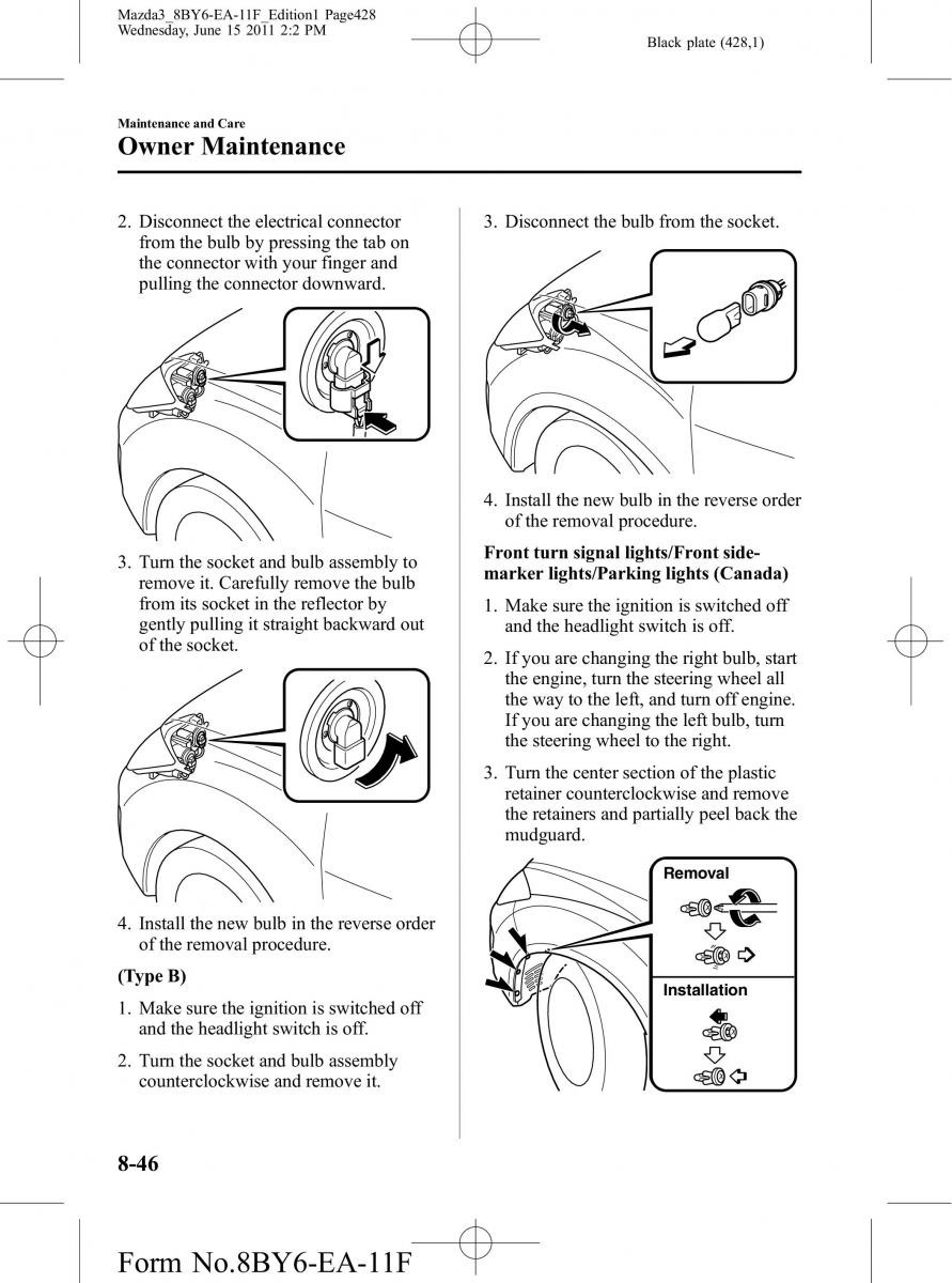 Mazda 3 II 2 owners manual / page 428