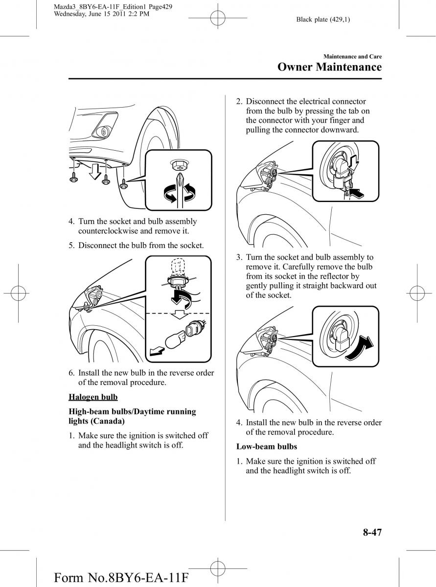 Mazda 3 II 2 owners manual / page 429