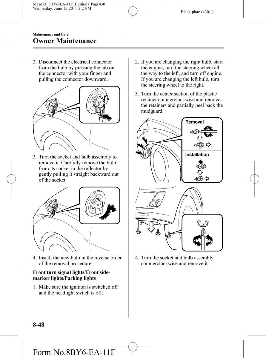 Mazda 3 II 2 owners manual / page 430