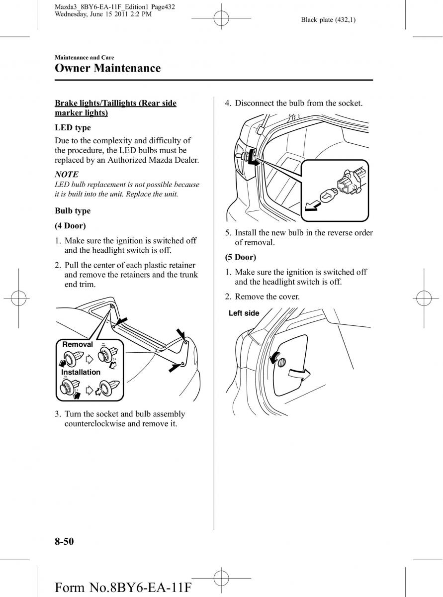 Mazda 3 II 2 owners manual / page 432