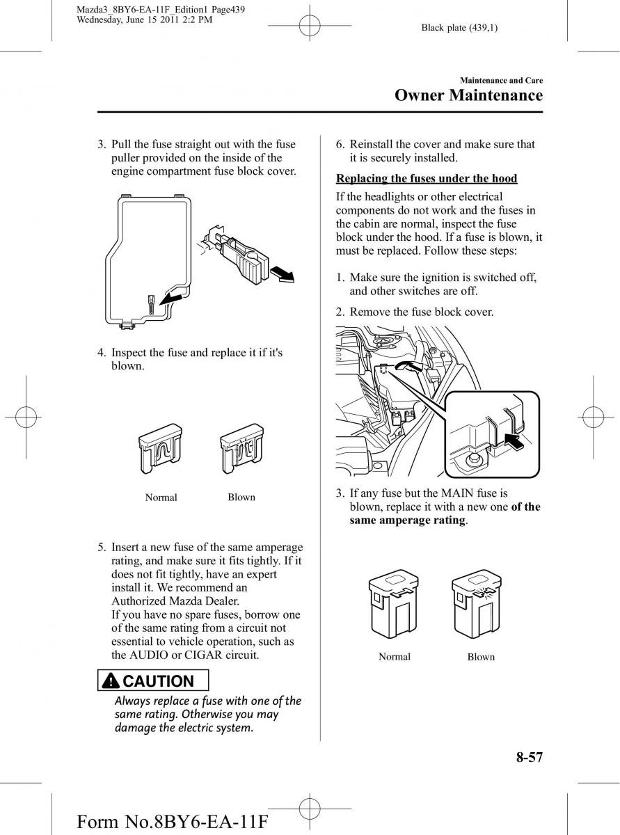 Mazda 3 II 2 owners manual / page 439