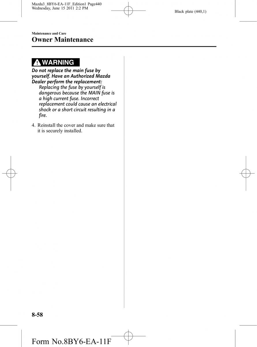 Mazda 3 II 2 owners manual / page 440