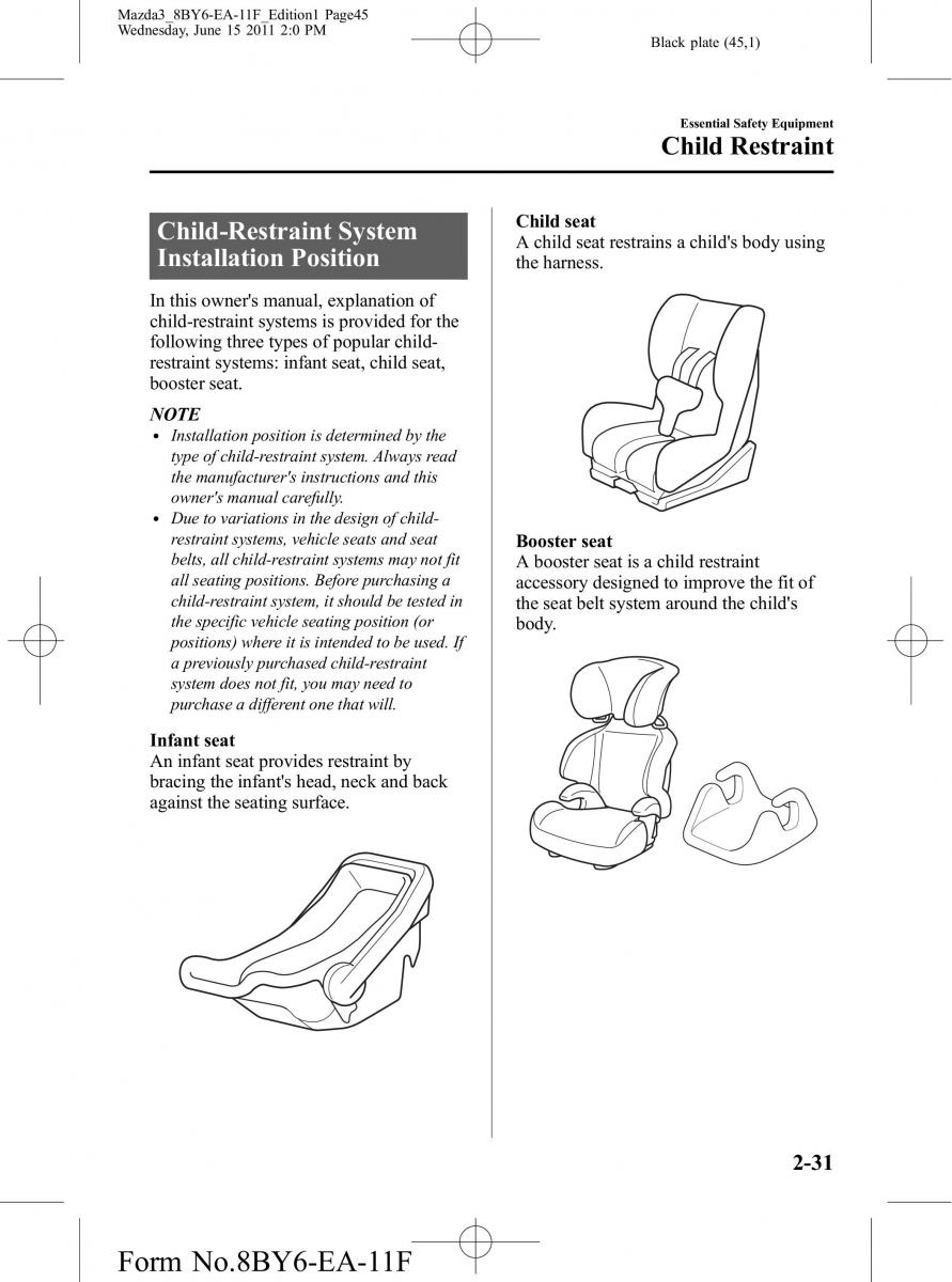 Mazda 3 II 2 owners manual / page 45