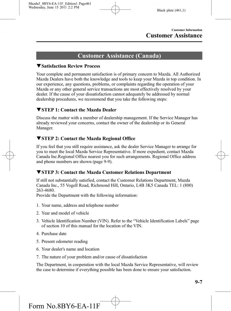 Mazda 3 II 2 owners manual / page 461