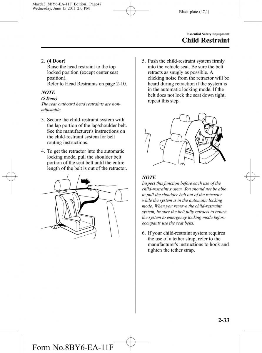 Mazda 3 II 2 owners manual / page 47