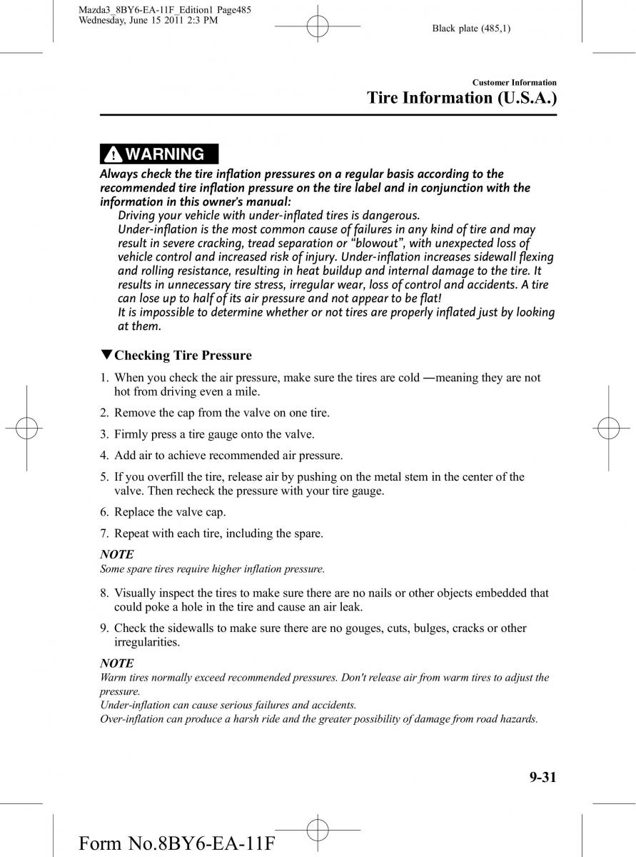 Mazda 3 II 2 owners manual / page 485