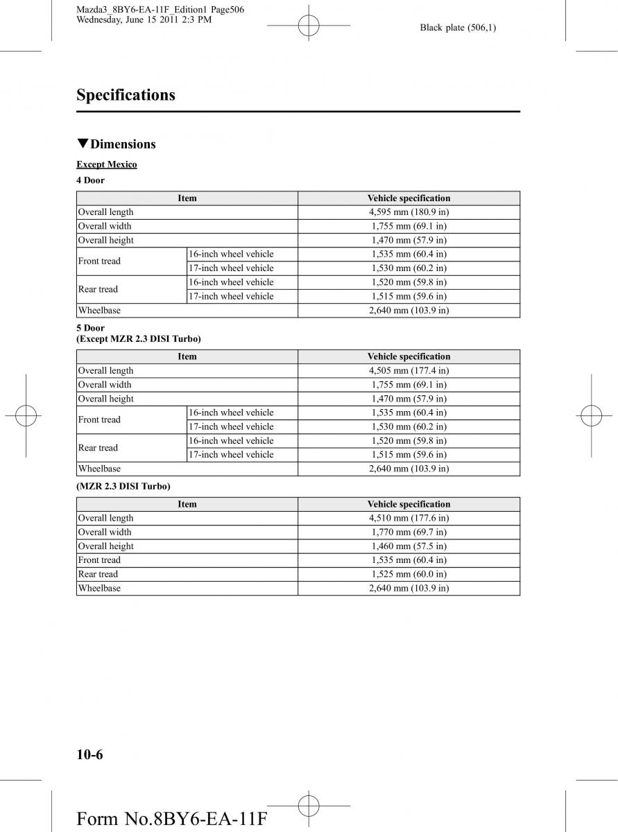 Mazda 3 II 2 owners manual / page 506