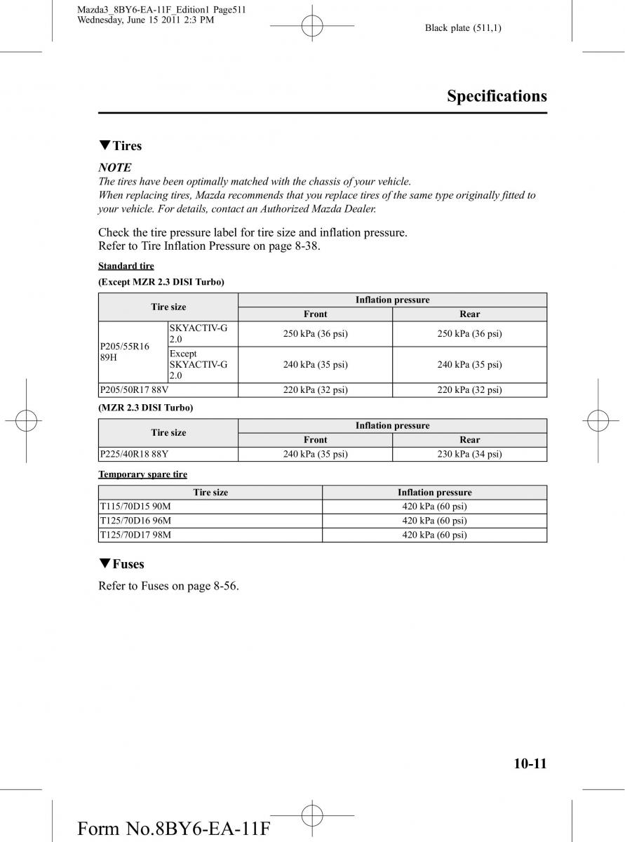 Mazda 3 II 2 owners manual / page 511