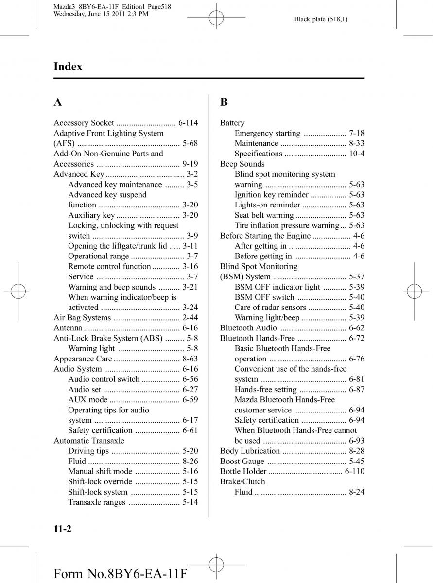 Mazda 3 II 2 owners manual / page 518