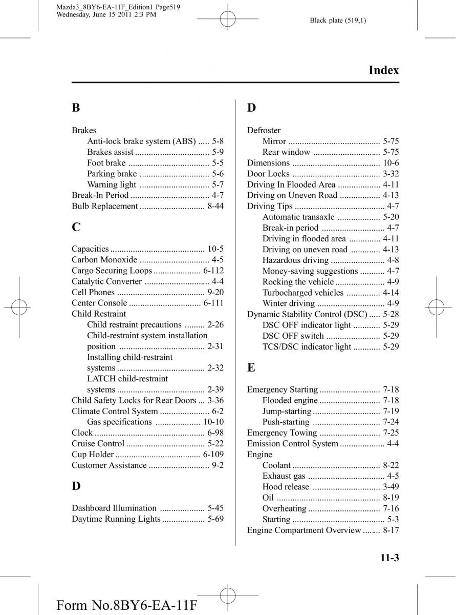 Mazda 3 II 2 owners manual / page 519