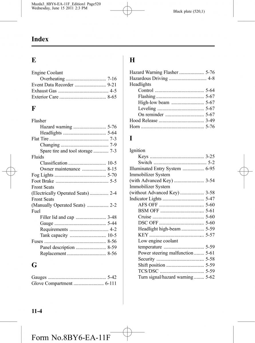 Mazda 3 II 2 owners manual / page 520