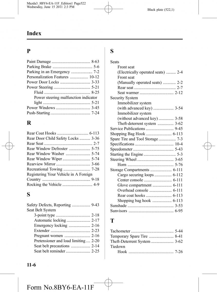 Mazda 3 II 2 owners manual / page 522