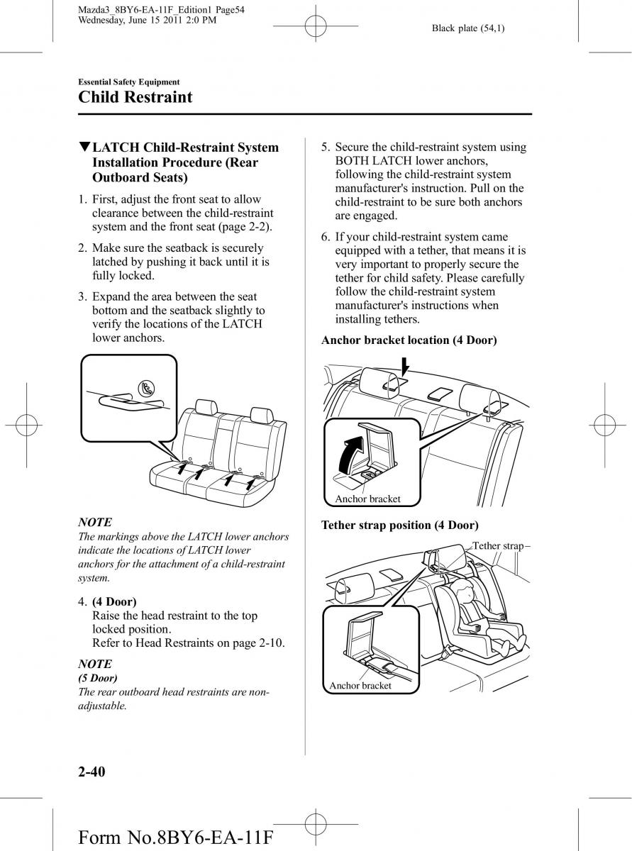 Mazda 3 II 2 owners manual / page 54