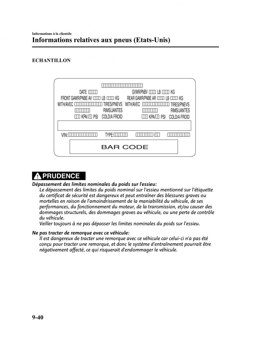 Mazda 3 II 2 manuel du proprietaire / page 543