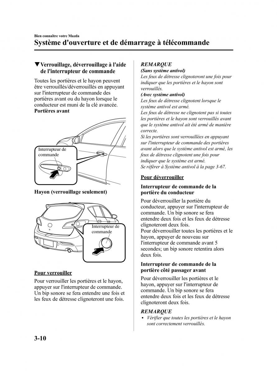 Mazda 3 II 2 manuel du proprietaire / page 99