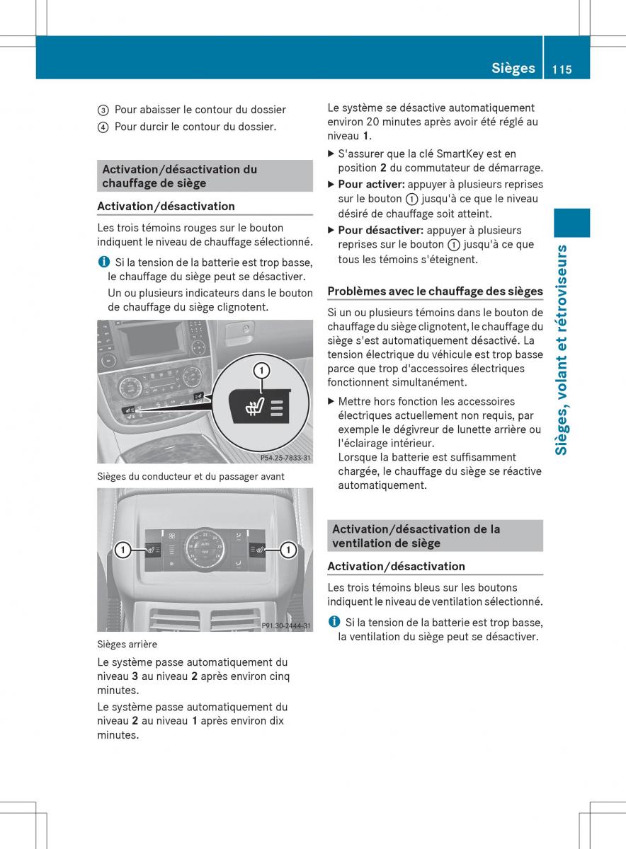 Mercedes Benz R Class manuel du proprietaire / page 117