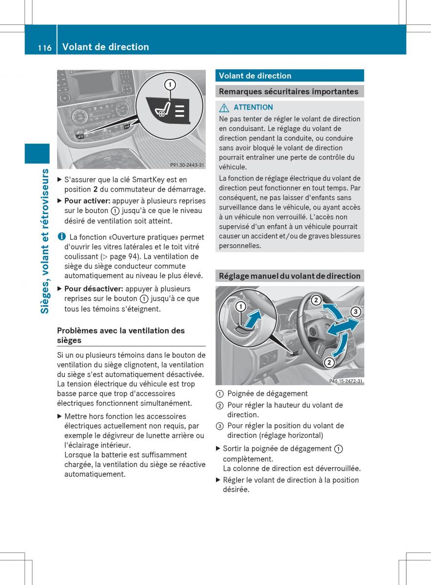 Mercedes Benz R Class manuel du proprietaire / page 118