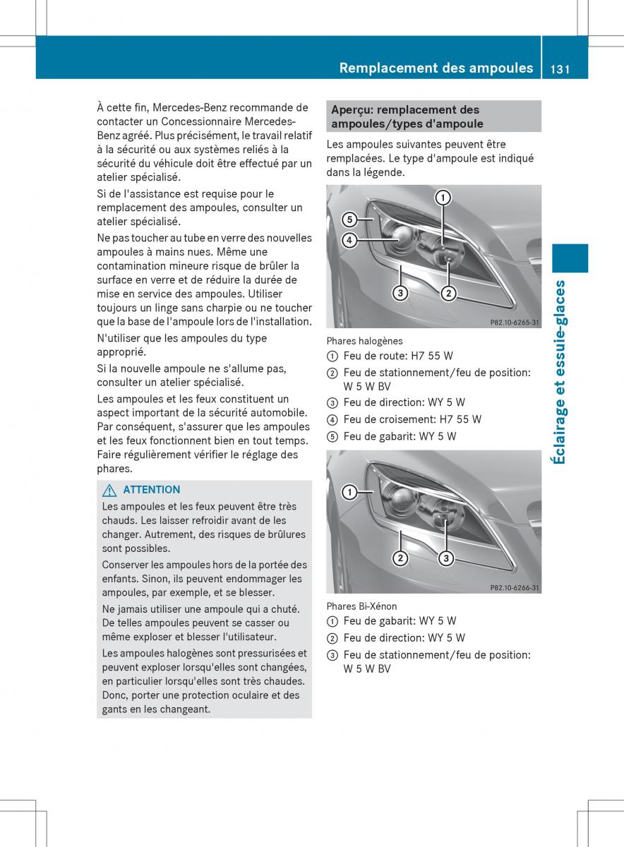 Mercedes Benz R Class manuel du proprietaire / page 133