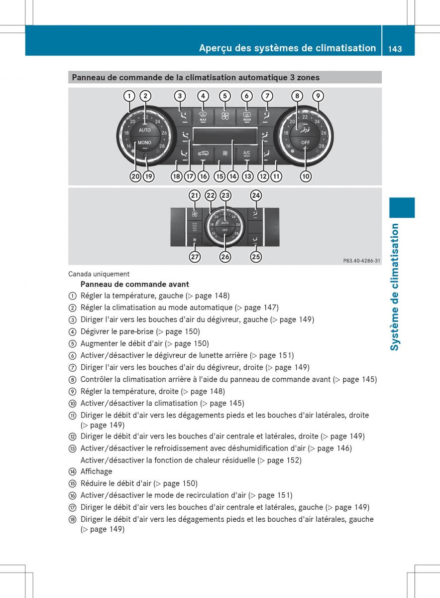 Mercedes Benz R Class manuel du proprietaire / page 145