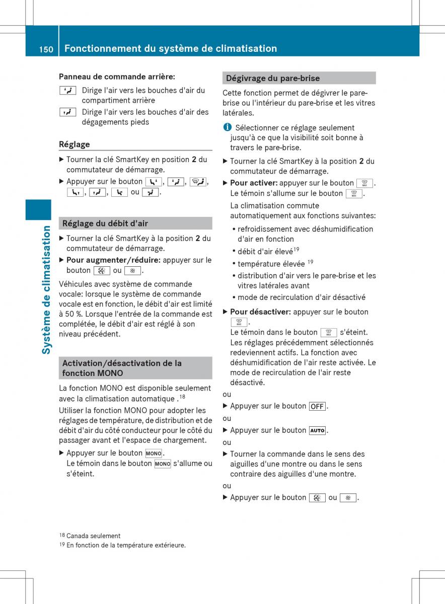 Mercedes Benz R Class manuel du proprietaire / page 152