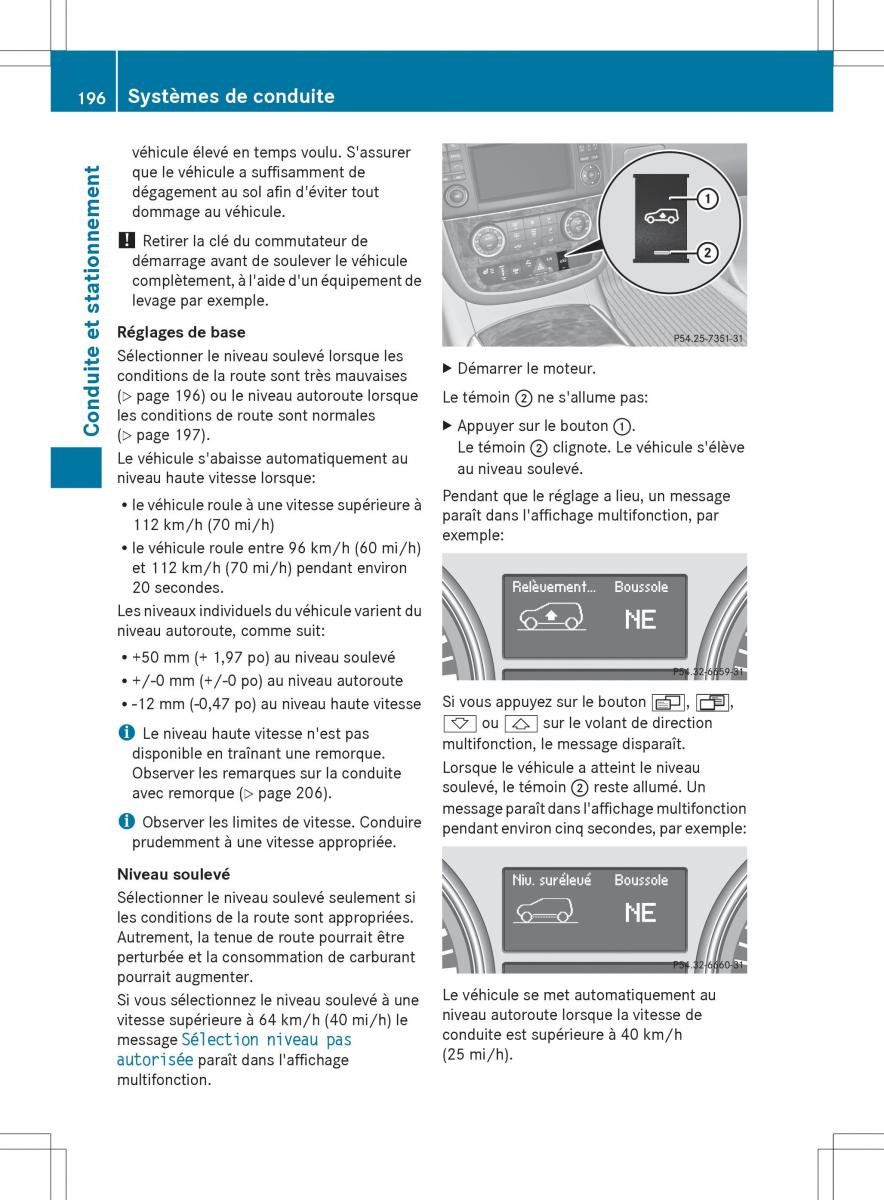 Mercedes Benz R Class manuel du proprietaire / page 198