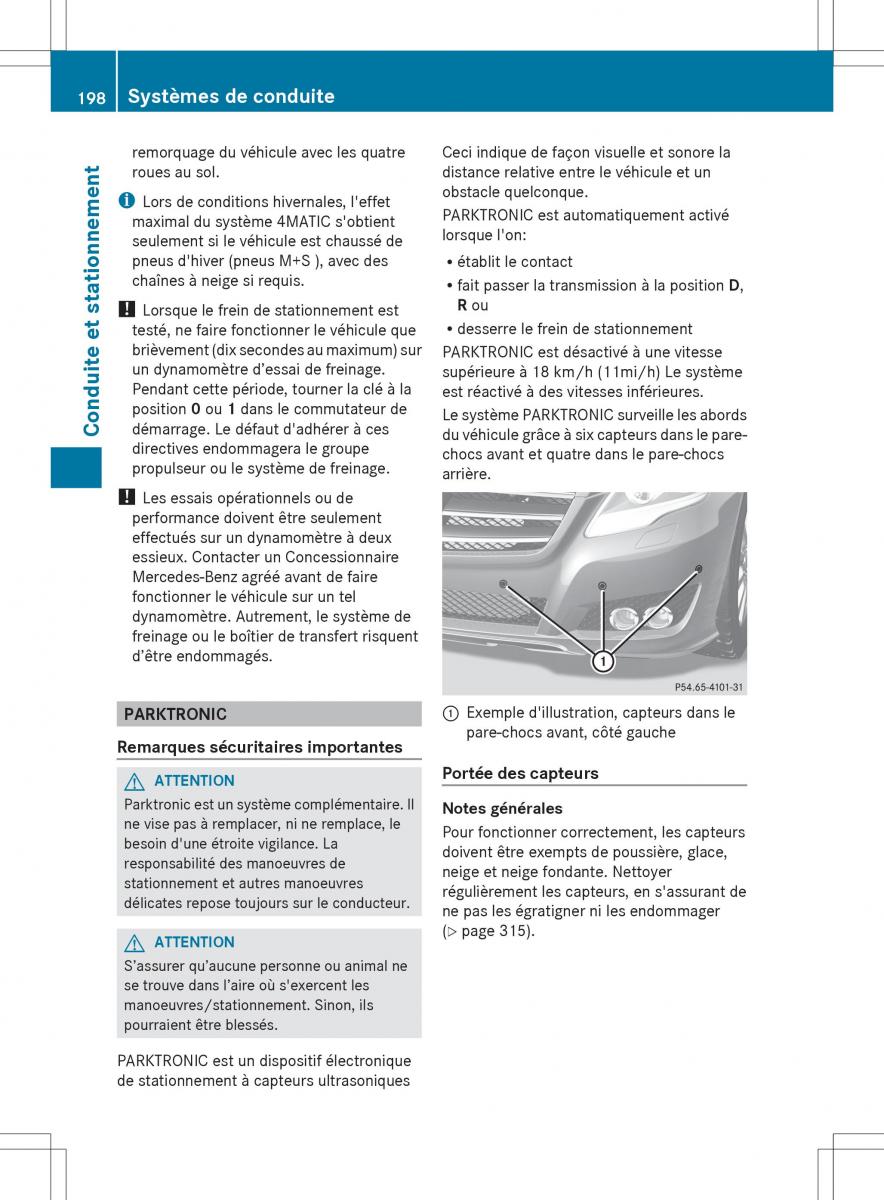 Mercedes Benz R Class manuel du proprietaire / page 200