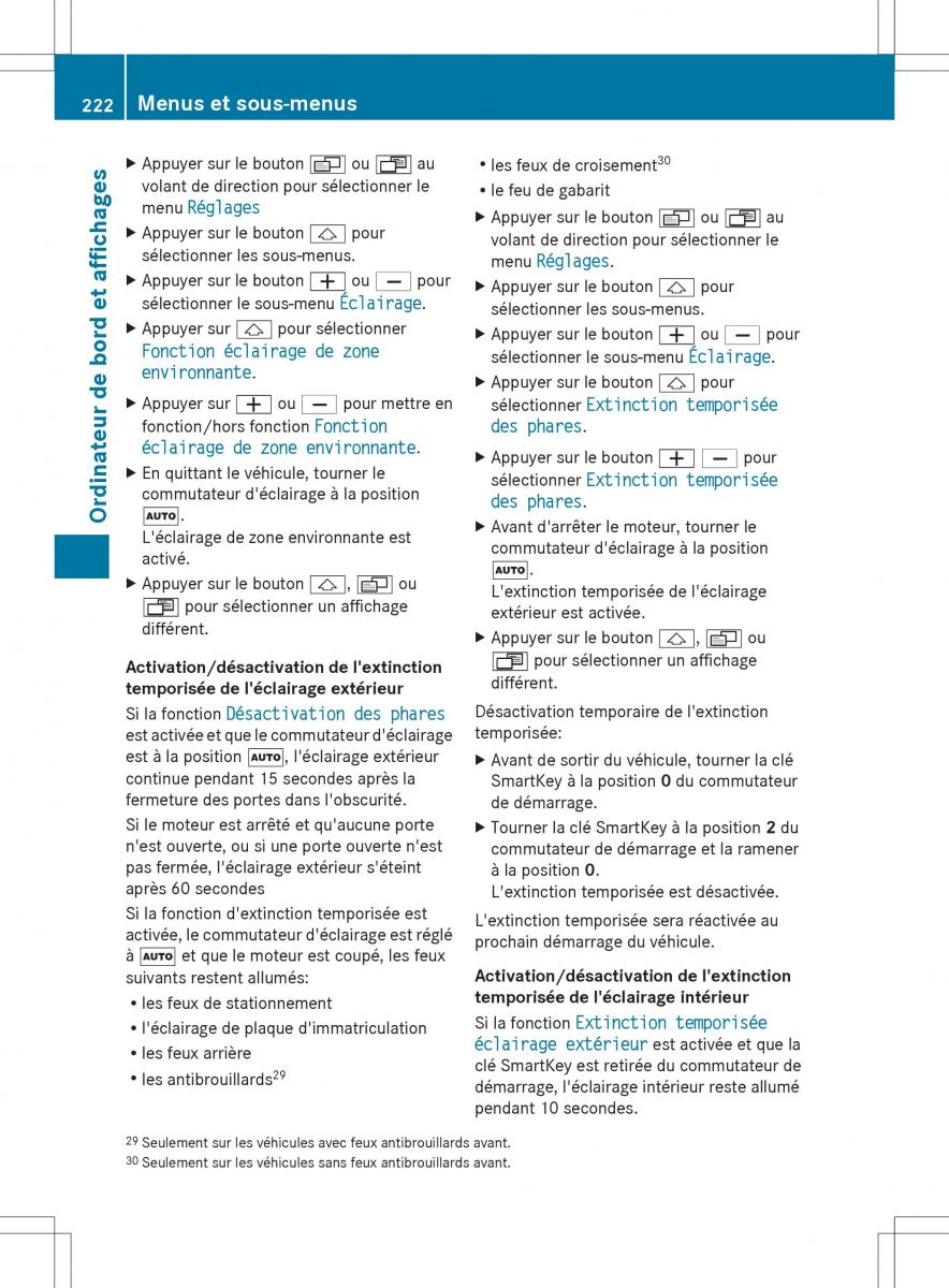 Mercedes Benz R Class manuel du proprietaire / page 224