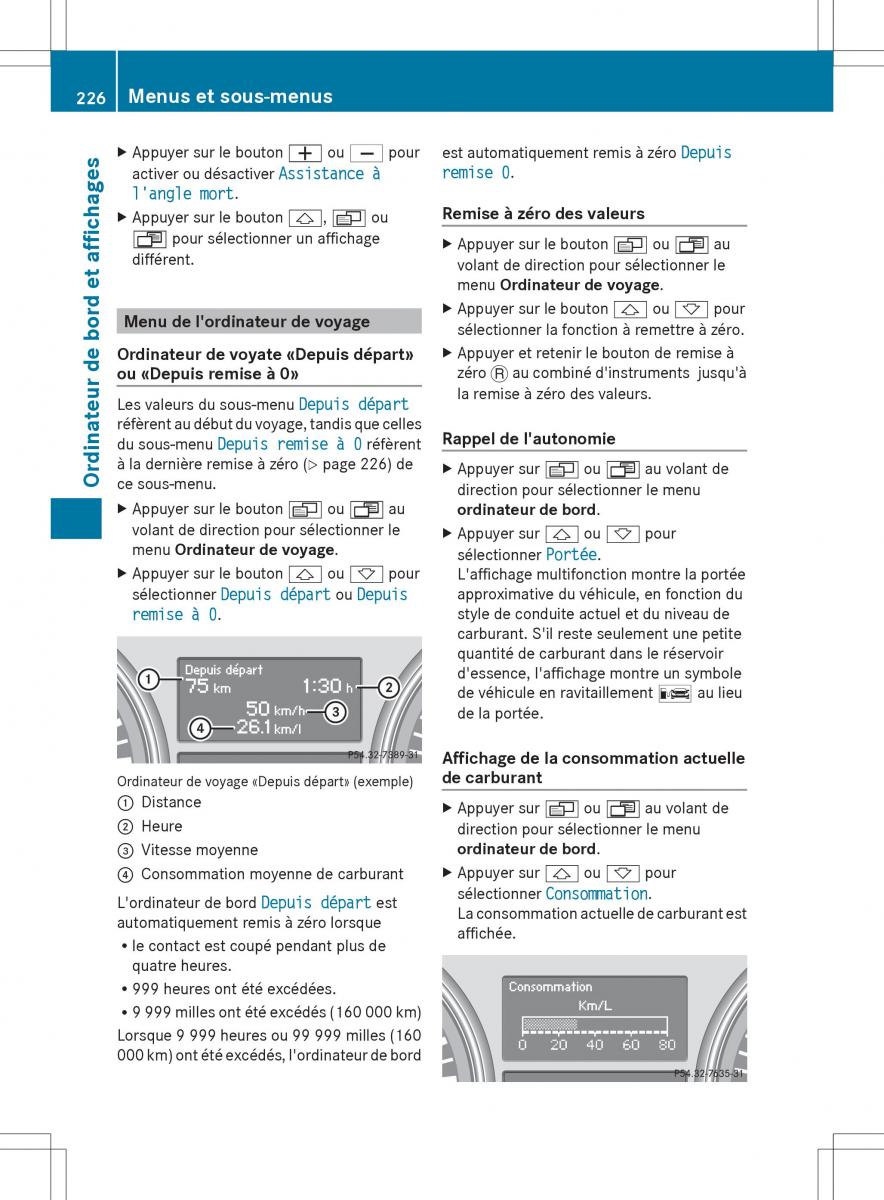 Mercedes Benz R Class manuel du proprietaire / page 228