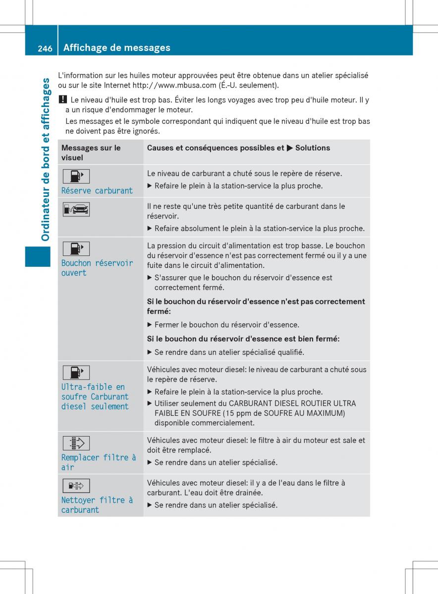 Mercedes Benz R Class manuel du proprietaire / page 248