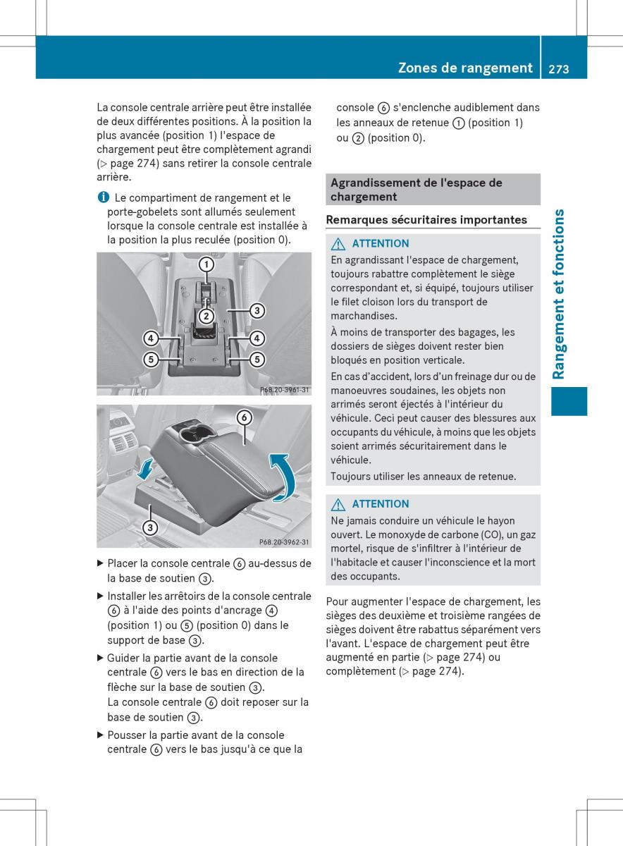 Mercedes Benz R Class manuel du proprietaire / page 275