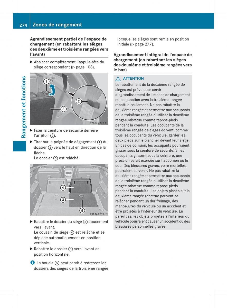 Mercedes Benz R Class manuel du proprietaire / page 276