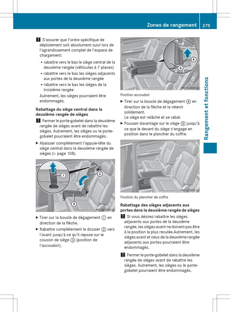 Mercedes Benz R Class manuel du proprietaire / page 277