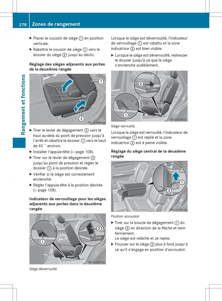 Mercedes Benz R Class manuel du proprietaire / page 280