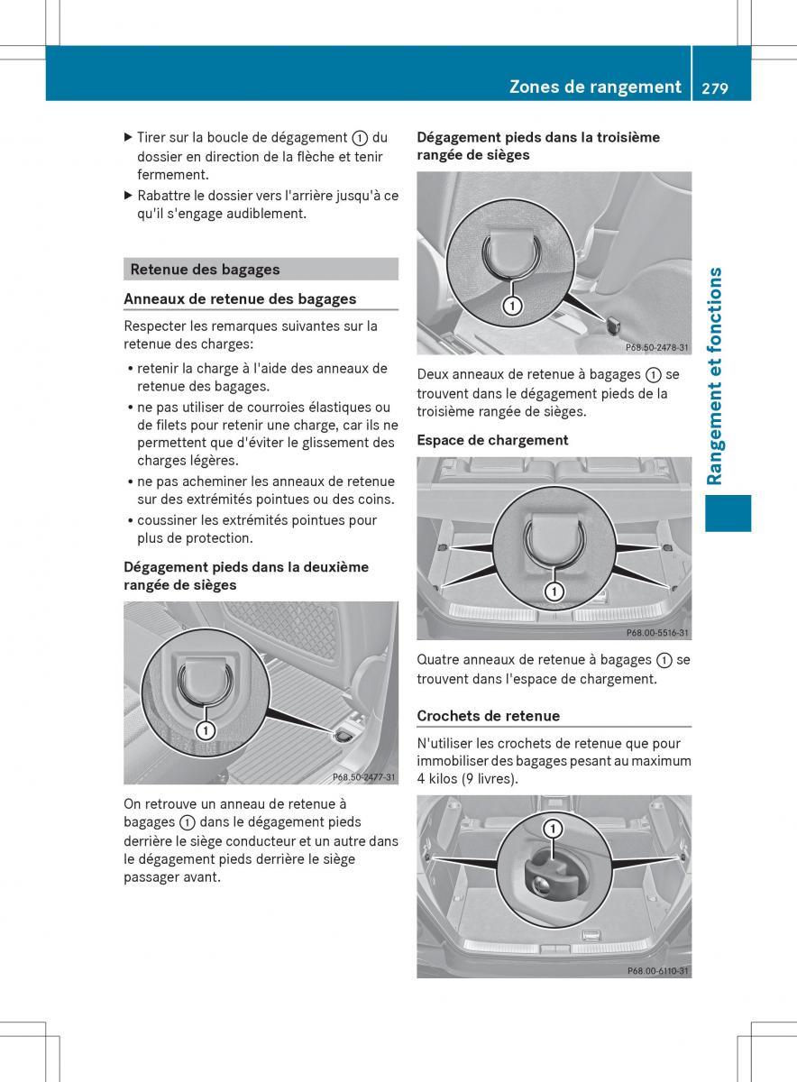 Mercedes Benz R Class manuel du proprietaire / page 281