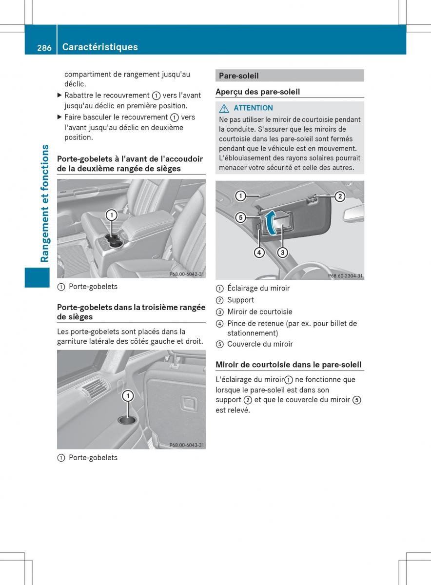 Mercedes Benz R Class manuel du proprietaire / page 288