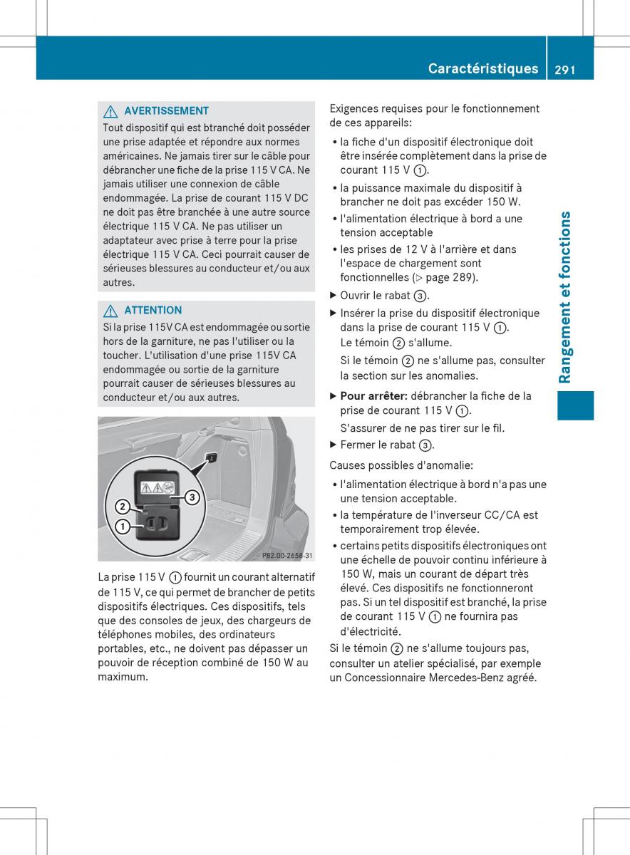 Mercedes Benz R Class manuel du proprietaire / page 293