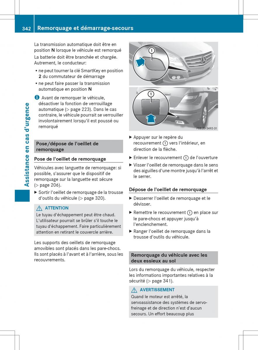 Mercedes Benz R Class manuel du proprietaire / page 344