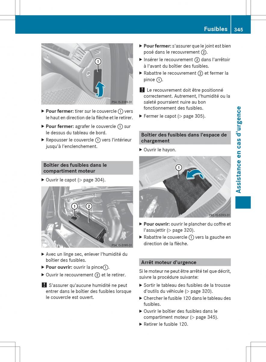 Mercedes Benz R Class manuel du proprietaire / page 347