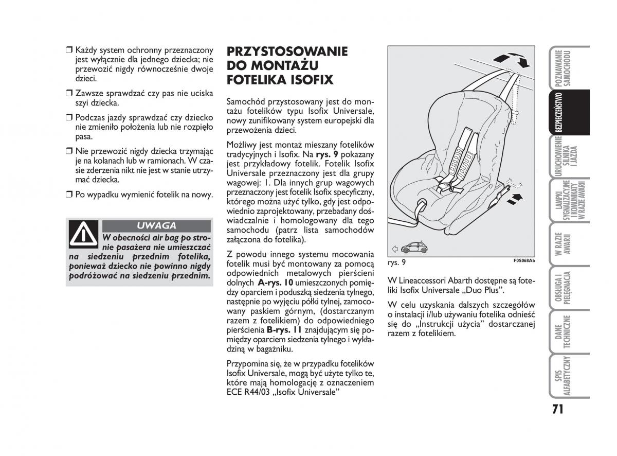 Abarth 500 instrukcja obslugi / page 72