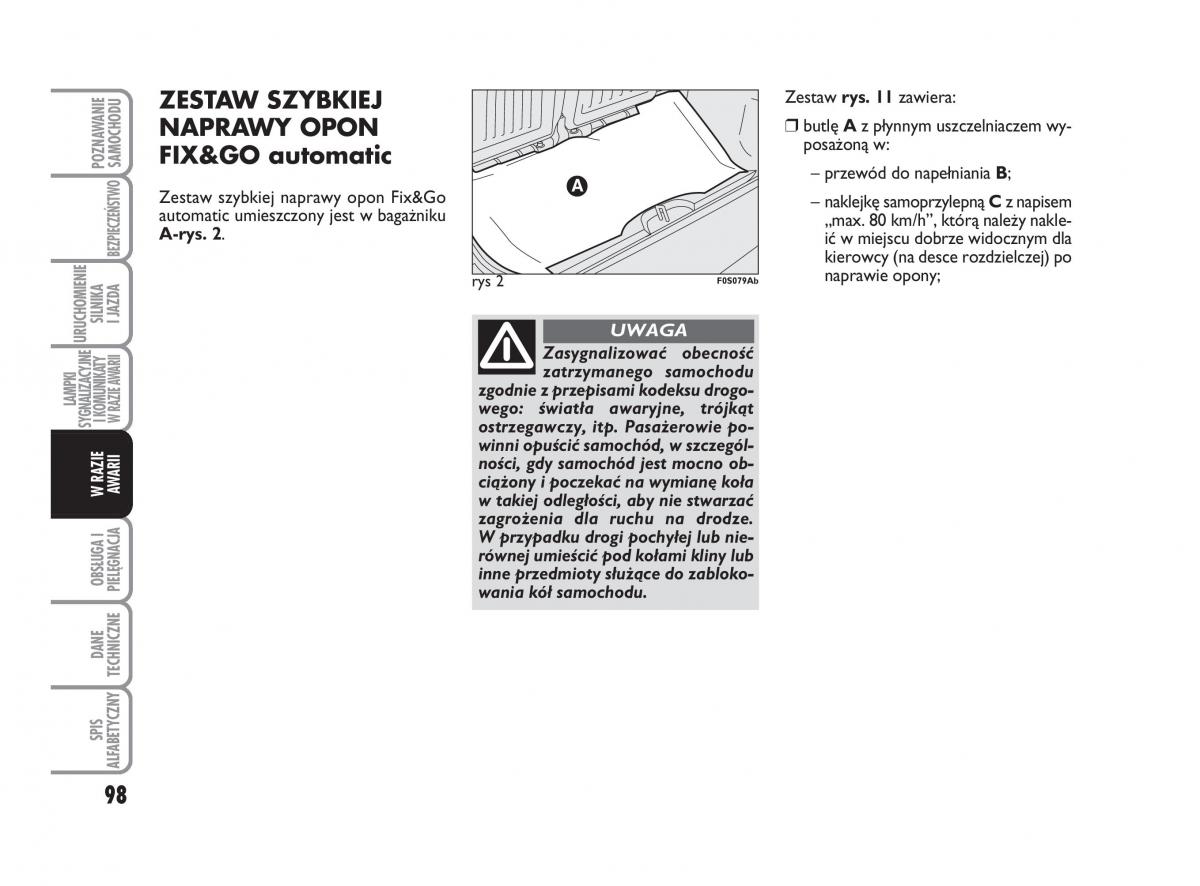 Abarth 500 instrukcja obslugi / page 99