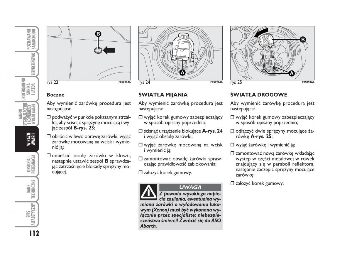 Abarth 500 instrukcja obslugi / page 113