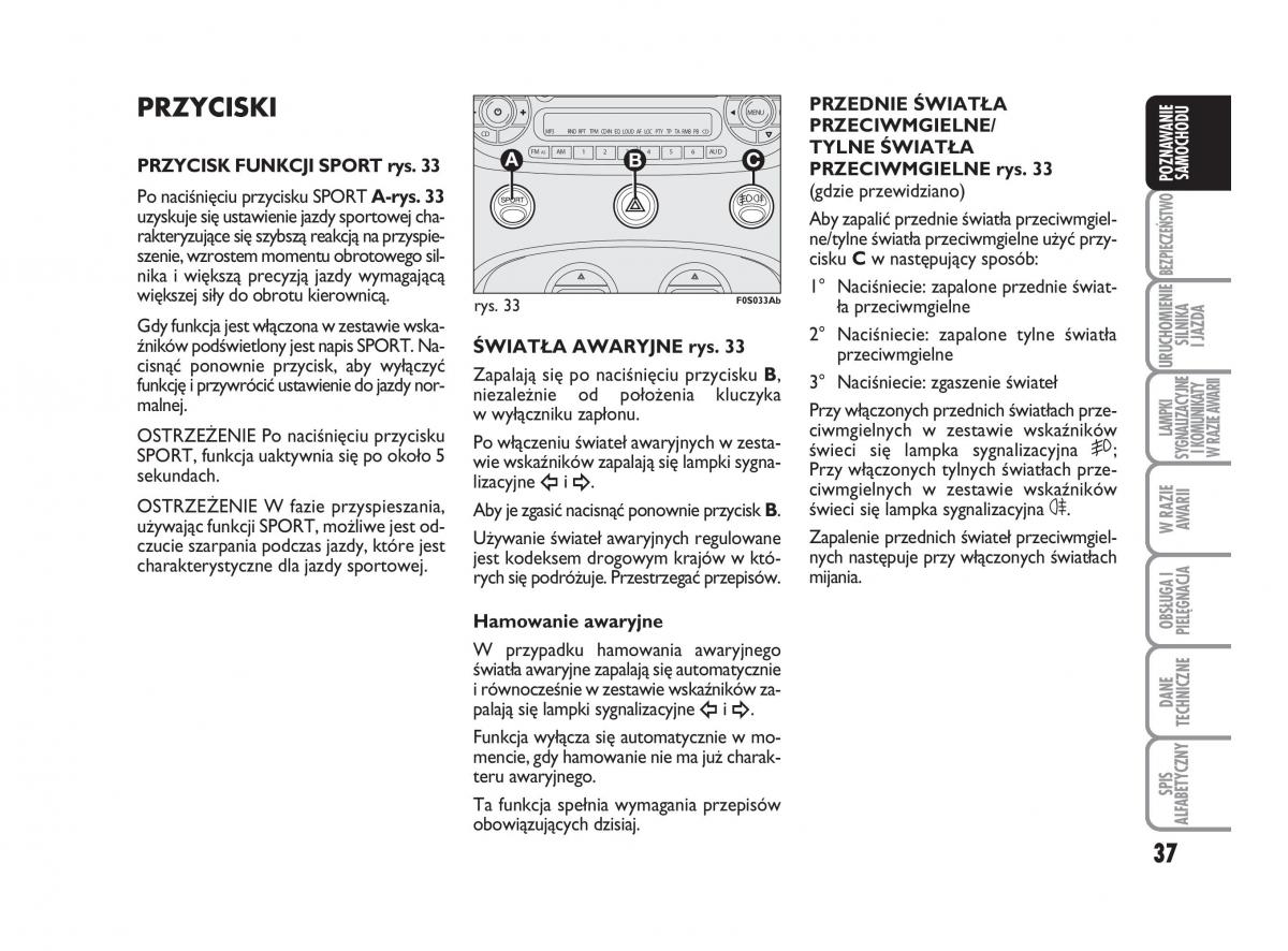 Abarth 500 instrukcja obslugi / page 38